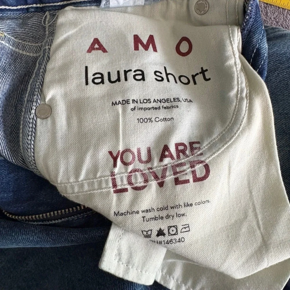 AMO Laura Short Size 27 Blue Denim High Rise Bermuda Skater Jorts NEW